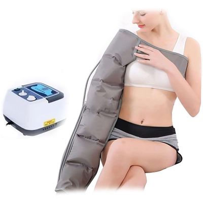 6 Cavity Electric Air Compression Massager Machine Waist Arm Leg Wraps Foot Ankles Calf Massage Machine Relax Blood Circulation Lymphatic Drainage Rehabilitation Physiotherapy(Color:1 Arm And Machine)