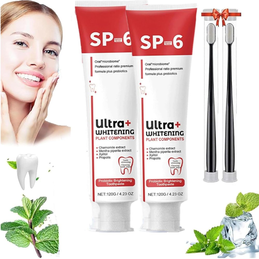 Bamideo Ultra Whitening Toothpaste - Ultra WhiteningToothpaste - Probiotic Brightening Toothpaste - Deep Cleaning CareToothpaste, 120g (one Size, 2pcs)