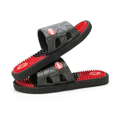 YCZHD Men's for Massage Slippers,Summer Indoor Home and Household Anti slip Bathroom Silent Slippers,Acupoint Massage Slippers Therapeutic Sandals(Size:EU 42,Color:Black)