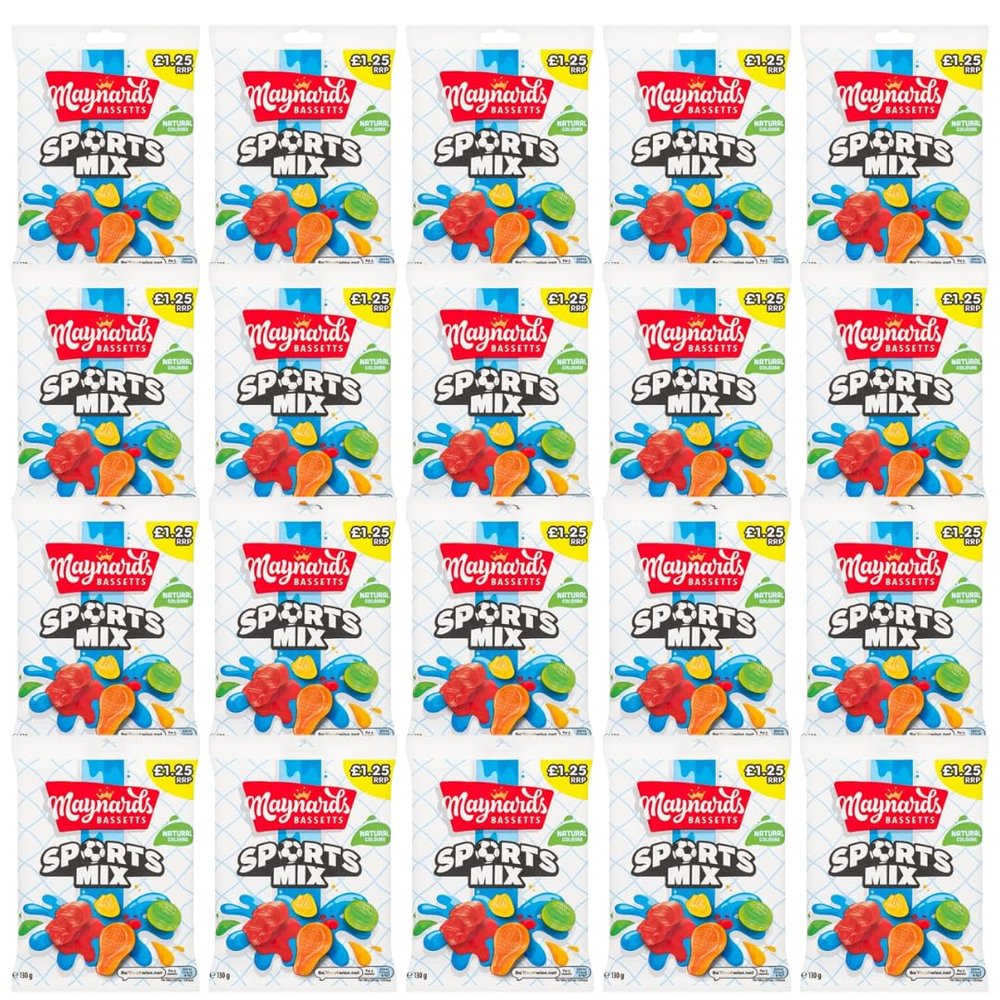20x130g Maynard Bassetts Sports Mix 130g Sports Mixture Sweets RRP PRICE MARKED (20x130g PRICE MARKED RRP)