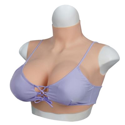 QIAOYIQIAO 4th Silicone Fake Boobs C-G Cup Realistic Breast Forms Silicone Breastplate Fake Breasts for Cosplay Crossdressers Drag Queen (Color 2, E Cup-Silicone Filler)