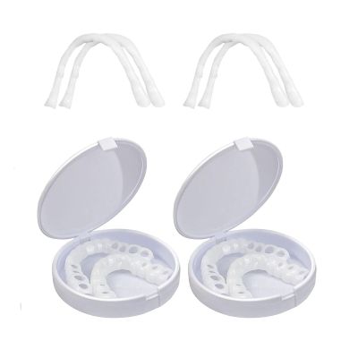 Brigtviee Fake Teeth,2 Pairs Instant Veneers Confidence Smile Dentures Braces Cosmetic Tooth Teeth Top and Bottom Clip in Veneers Teeth Temporary Upper and Lower False Teeth for Men and Women