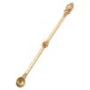MOLUCKFU Intricately Carved Brass Ghee Spoon for Rituals, Offering Oblations the Fire, Ethnic Antique Style Hawan Spoon with Fine Figure, for Religious Ceremonies and Spiritual Use view 1