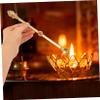 MOLUCKFU Intricately Carved Brass Ghee Spoon for Rituals, Offering Oblations the Fire, Ethnic Antique Style Hawan Spoon with Fine Figure, for Religious Ceremonies and Spiritual Use view 4