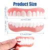 Instant Veneers Dentures 1 Pair Fake Teeth Top and Bottom, Clip on Veneers Teeth with Hot Melt Beads, Silicone Denture Upper and Lower for Men & Women Teeth Whitening view 2