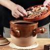 SFQEVHRZ Ceramic casserole Casserole Clay Cooking Pot Retro Skillet Decoction Pot Pottery Clay Medicine Pot Casserole with Lid Ancient Cookware for Medicine Soup view 3
