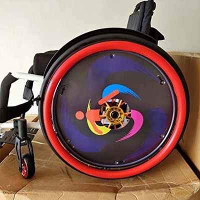 Dremdo Wheelchair Push Rim Covers 22/24In Rear Wheel Sports Wheelchair Cover, Non-Slip Wear-Resistant Hand Push Cover, Silicone Hand Push Cover-Improve Grip And Traction,4,22in