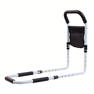 YLFBDD Bed Assist Rail with Adjustable Heights - with Storage Pocket - for Seniors with Hand Assistant Bar - Easy to Get in Or Out of Bed Safely with Floor Support,Bed Rails for Elderly Adults