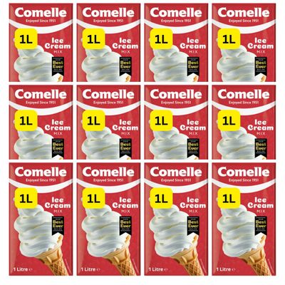 12x1L Comelle Ice Cream Mix UHT Whippy Ice Cream Mix Bulk Catering (12x1L)