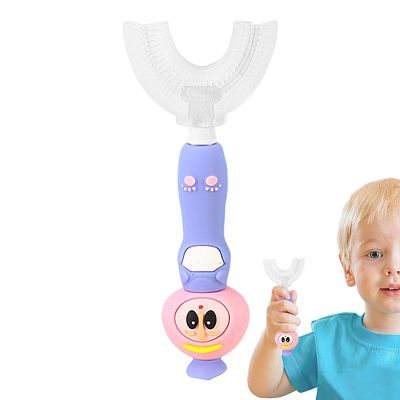 U Shape Toothbrush, Soft Bristle Head Toothbrush, All-Round Silicone Toothbrush, Full Mouth Manual Training Toothbrush for Kids