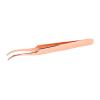 Rose Gold Curved Lash Tweezer with Tight Clip Design and Thin Flat Handle, Easy To Clean Stainless Steel Eyelash Tool for Girls, Ideal for False Eyelashes Application and Removal view 1