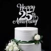 FmiyunEea Happy 50th Anniversary Cake Toppers, Wedding Anniversary Party Decorations, Gold Wedding Party, for 50th Wedding, Company Anniversary, Birthday Party (25th silver)