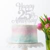 FmiyunEea Happy 50th Anniversary Cake Toppers, Wedding Anniversary Party Decorations, Gold Wedding Party, for 50th Wedding, Company Anniversary, Birthday Party (25th silver) view 4