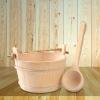  Wood Sauna Bucket and Ladle SPA Steaming Bathroom Tool Bath Accessories for Hotel view 2