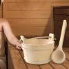  Wood Sauna Bucket and Ladle SPA Steaming Bathroom Tool Bath Accessories for Hotel view 3