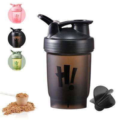 Protein Shaker Bottle 350ml with Mixing Ball BPA-Free Meal Replacement Shaker CupsLeakproof Flip On Lid Dishwasher Safe Gym Bottles for Men & Women Gym Sports Protein Supplement Fitness (Black)