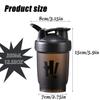Protein Shaker Bottle 350ml with Mixing Ball BPA-Free Meal Replacement Shaker CupsLeakproof Flip On Lid Dishwasher Safe Gym Bottles for Men & Women Gym Sports Protein Supplement Fitness (Black) view 2