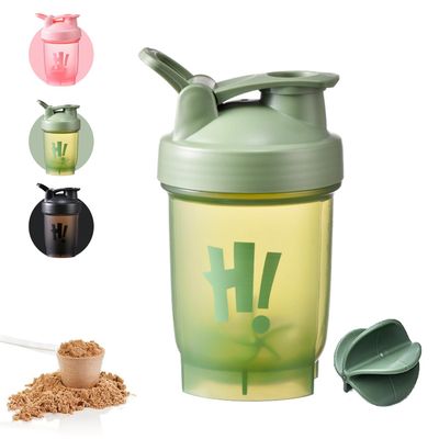 Protein Shaker Bottle 350ml with Mixing Ball BPA-Free Meal Replacement Shaker CupsLeakproof Flip On Lid Dishwasher Safe Gym Bottles for Men & Women Gym Sports Protein Supplement Fitness (Green)