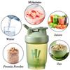 Protein Shaker Bottle 350ml with Mixing Ball BPA-Free Meal Replacement Shaker CupsLeakproof Flip On Lid Dishwasher Safe Gym Bottles for Men & Women Gym Sports Protein Supplement Fitness (Green) view 4