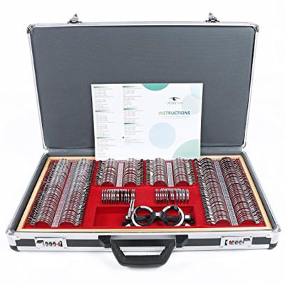 Lakenbroade 266 PCS Optical Trial Lens Set Optometry Kit, Aluminum Case Optometry Optical Instrument with Optometry Test Trial Frame, Metal Rim Case Kit Set Trial Frame Optometry Optician Test