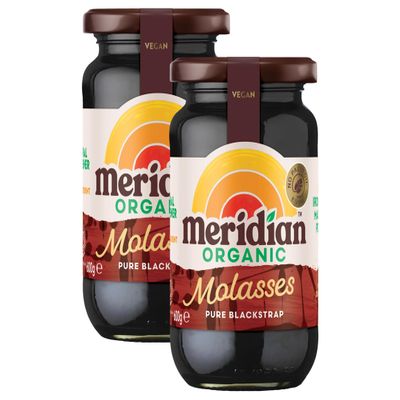 Meridian Organic Blackstrap Molasses 600g Unsulphured, Mineral-Rich Cane Syrup, High in Iron, Calcium & Magnesium, Vegan & Natural Sweetener | from SuperfoodUK (Pack of 2)
