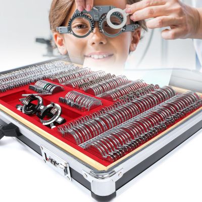 Lakenbroade Optical Trial Lens Set 266 PCS, Precision Optical Lens Optometry Kit, Metal Frame Optometry Test Trial Frame with Aluminum Box