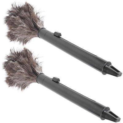 2 Pcs Retractable Feather Duster Household Feather Duster Feathers Duster with Long Handle for Home Dust Cleaning