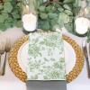100Pcs Floral Guest Napkins Disposable Green Wildflower Paper Napkins Green Flower Dinner Hand Napkin for Party Supplies Table Decorations view 4
