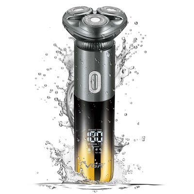VGR Electric Rotary Shaver for Men - Face Beard Hair Razor - Cordless Rechargeable via USB-C - 200 Minutes Battery - Waterproof Shaving Machine - Wet or Dry Close Shave for Adults, Gents, Teenage Boy