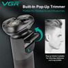 VGR Electric Rotary Shaver for Men - Face Beard Hair Razor - Cordless Rechargeable via USB-C - 200 Minutes Battery - Waterproof Shaving Machine - Wet or Dry Close Shave for Adults, Gents, Teenage Boy view 4