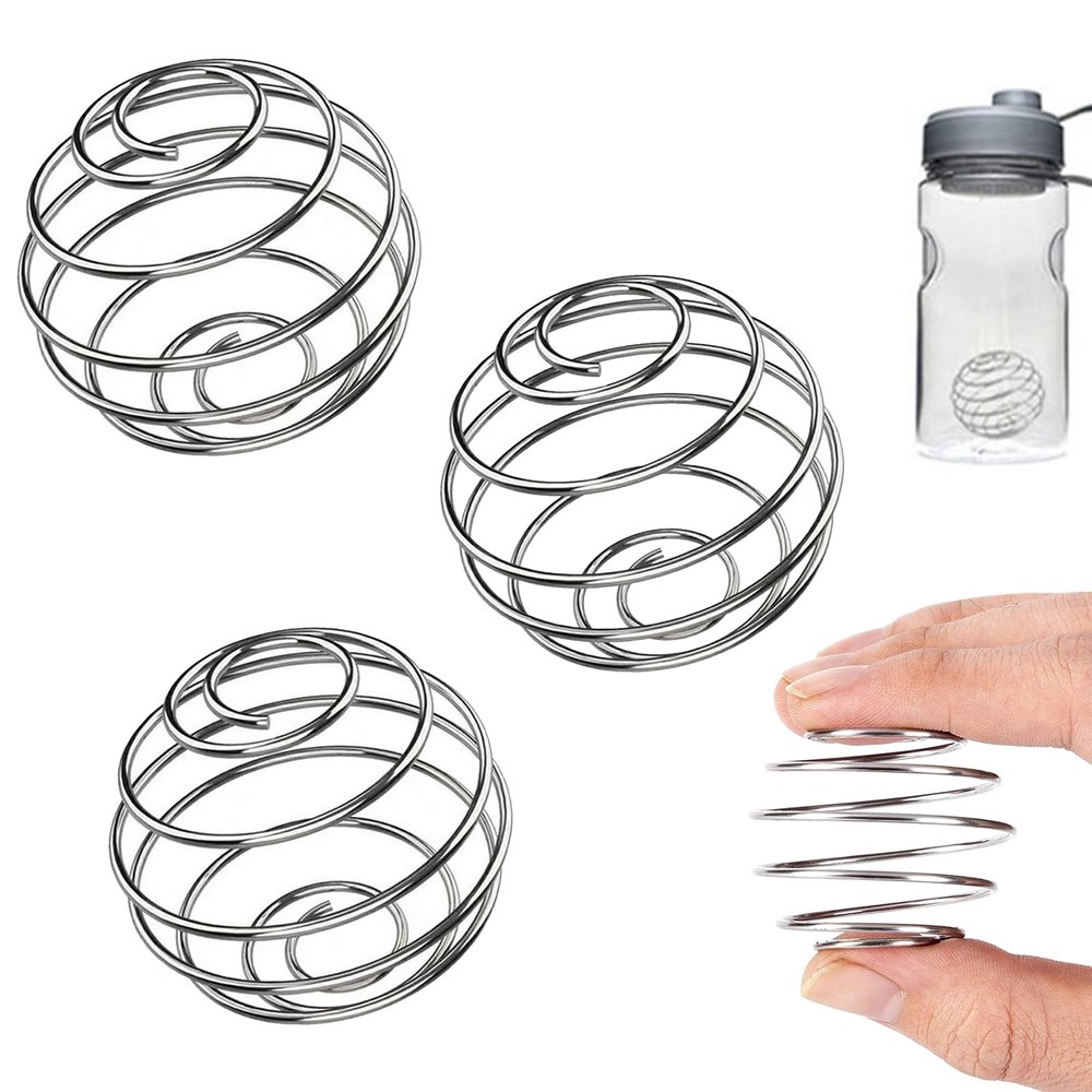 3 PCS Protein Shaker Ball, Stainless Steel Bottle Mixer Ball, Protein Mixer Sport Fitness Shaker Protein Shaker Bottle Cup Wire Whisk Mixing Ball for Protein Blended Stirring Whiskey, Coffee, Beverag