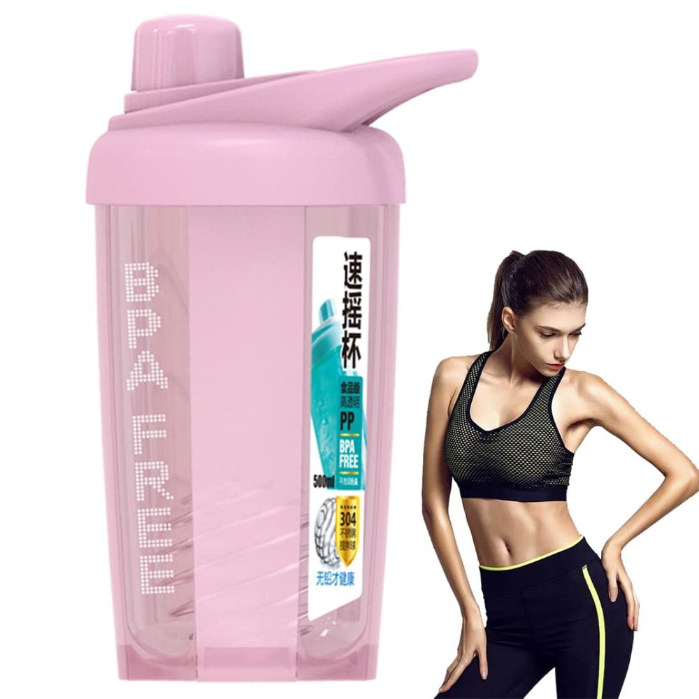 Obelunrp Protein Shaker Bottle, 500ml Portable Shaker Cups for Protein Shakes, Drink Mixer, Blender Shaker Bottle for Workout
