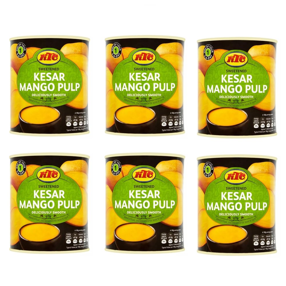 KTC Kesar Mango Pulp Tin 850g (Pack of 6)