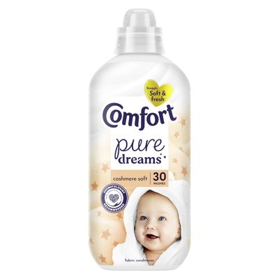 Comfort Pure Dreams Cashmere Soft Fabric Conditioner Dermatologist-Recommended Gentle Next to Sensitive Skin 30 washes (900 ml)