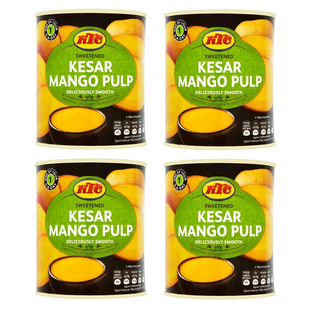 KTC Kesar Mango Pulp Tin 850g (Pack of 4)