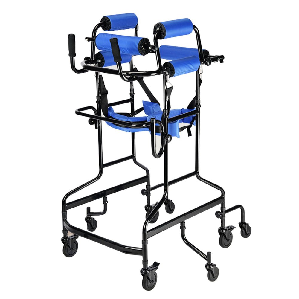 Portable Upright Walker with Seat for Seniors and Disabled Adults,Walking Frame with Wheels and Seat, Adult Standard Walker / 8 Caster Support Equipment