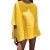 Winter Tops Ladies Sexy Lingerie Outfits Striped Black wrap Dress Leather Biker Jacket Men Women's Christmas Tops Sweatshirts Santa Claus Autumn Floral for Women UK Yellow Long Sleeve view 1
