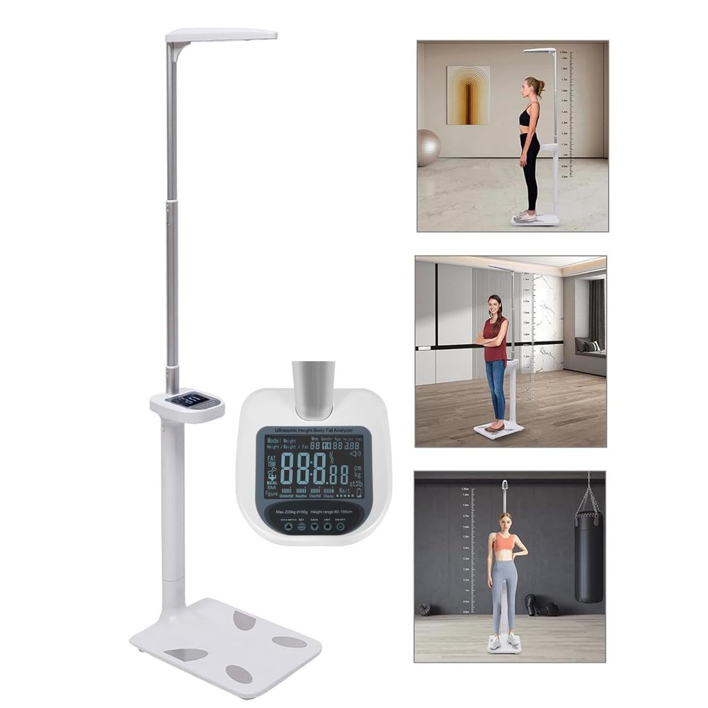 440LB Capacity Physician Body Weight Scale Tool Height Body Fat Analyzer, Physician Digital Physicians Scale with LCD Display for Weight/Height/Obesity Value/BMI Measurement