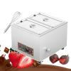 WHRAOY chocolate melter(1/2 /3 Pot), Chocolate Warmer,Temperature:0~95C,Mechanical Knob Control, Overheating protection, for Ketchup, Chocolate, Cheese, Fudge, Caramel,2Pot view 1