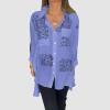 WILLBEST Womens Checked Shirts UK Womens Cotton Dress Cropped Coat Ribbed Knit Boho Tops for Women Blouses 2024 Summer Summer Cotton Jumper Men Women's Tops Sweatshirts view 2