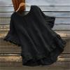 WILLBEST Cowl Neck Dress Coat Pocket Cardigans for Women UK Ballet wrap Cardigan 3/4 Short Sleeve Ribbed Knitted lace Crochet Eyelet Hooded Pullover Sweatshirt Black Sweatshirt view 3