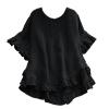 WILLBEST Cowl Neck Dress Coat Pocket Cardigans for Women UK Ballet wrap Cardigan 3/4 Short Sleeve Ribbed Knitted lace Crochet Eyelet Hooded Pullover Sweatshirt Black Sweatshirt view 4