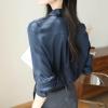 WILLBEST Cotton Shirt Mens Long Sleeve Tops Jumper Tops for Women Womens Blouses Size 14 Oversized Jumpers for Women UK Ladies Cotton Jumper Drape Casual Work Office Collared 1/4 Zipper Ladies Cute view 2