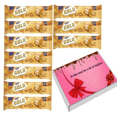 McVities Gold Billions Wafer Golden Caramel Chocolate Bar 10 x 39g | With Gift BOX