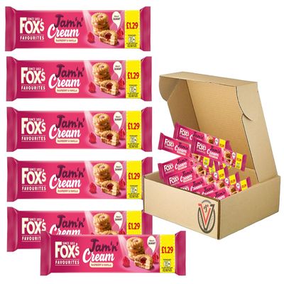 Foxss Favourites Jam 'n' Cream Raspberry & Vanilla Biscuits Pack 6 x 150g