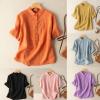 WILLBEST Casual Tops for Women UK Women's Waterproof Summer Coats Ladies Cotton Jumper Women's Checkered Shirt Summer Jumper 3/4 Cuffed Sleeve Office Work Pullover Sweatshirts Tops Shirts Loose view 2