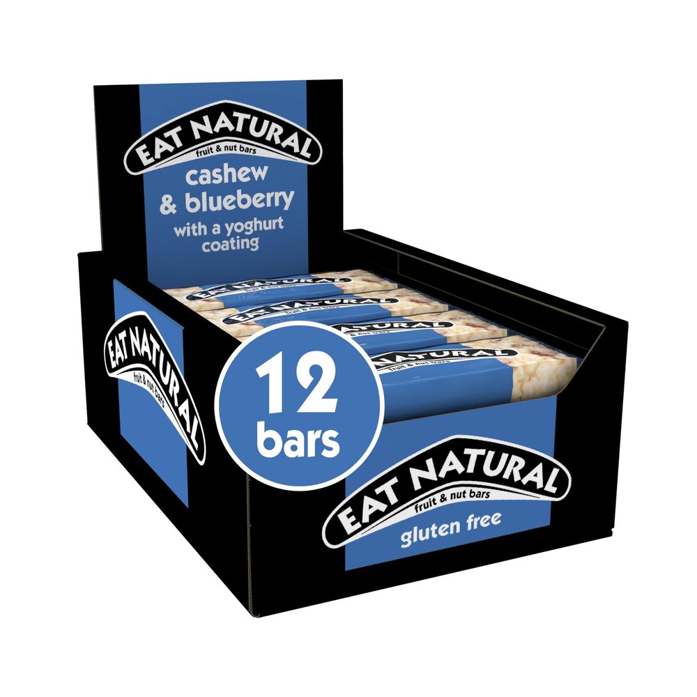 Eat Natural Cashew & Blueberry with a Yoghurt Coating Fruit & Nut Bars 12 x 40g