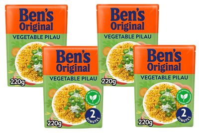 Bens Original Microwave Rice 220g | Different Flavours (4, Vegetable Pilau)