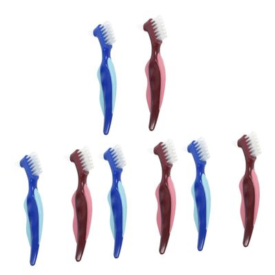 Beavorty 8pcs Denture Brush Denture Cleaning Brush Double Sided Toothbrush for Braces