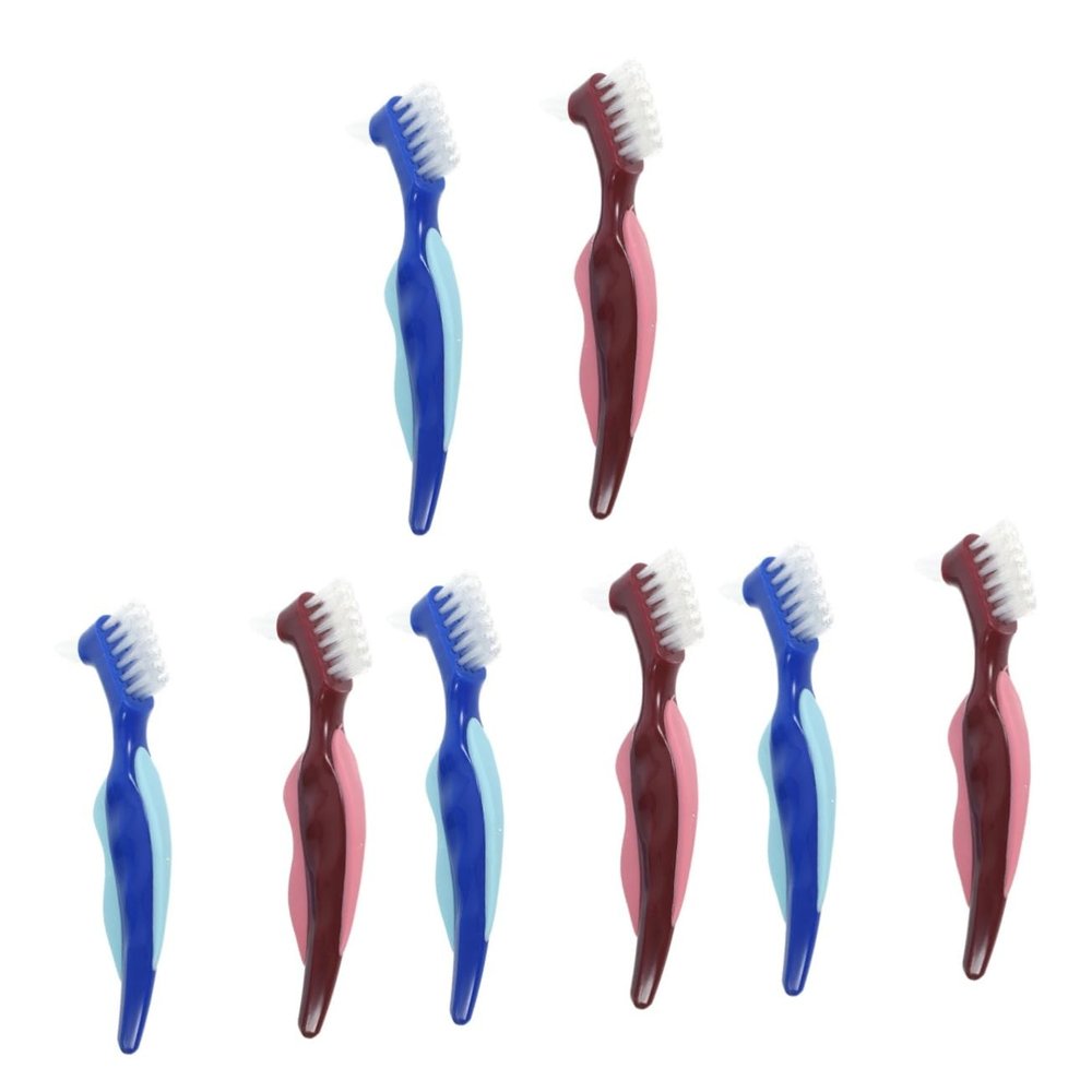 Beavorty 8pcs Denture Brush Denture Cleaning Brush Double Sided Toothbrush for Braces